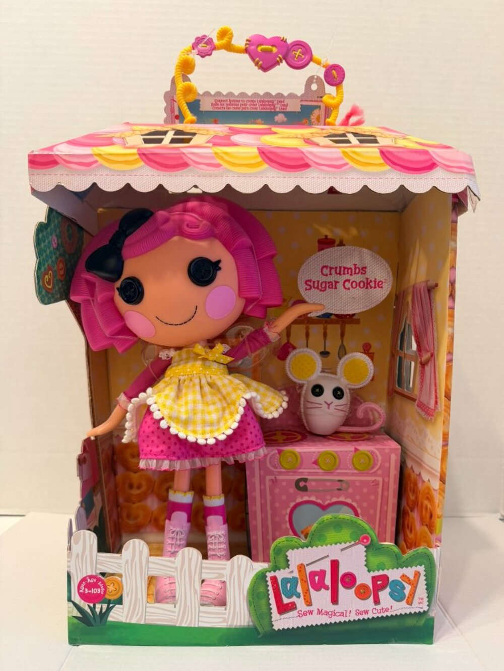 LALALOOPSY Doll Crumbs Sugar Cookie, Pet Mouse & Collectible House NEW & SO CUTE